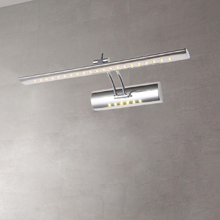 Nickelfinish lineare Wandleuchte zeitgenössisch 16"/21.5" Breite LED metallische Makeup-Beleuchtung in Weiß/warmem Licht