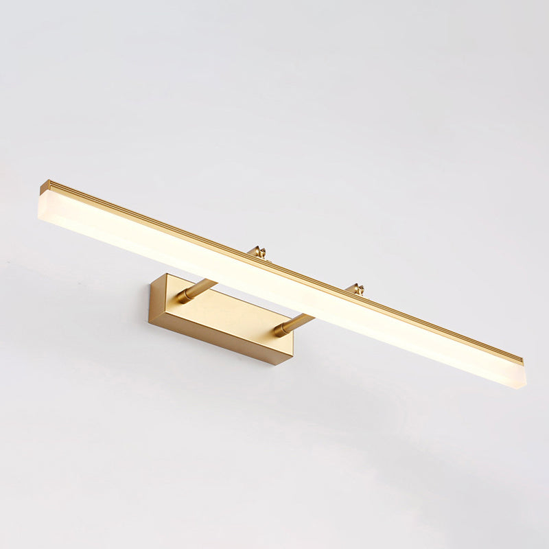 16"/19.5" W Rechte Wandlampe Beleuchtung Moderner Stil Acryl LED Badezimmer Waschbecken Leuchte in Gold, Warm/Weiß Licht | Karnz