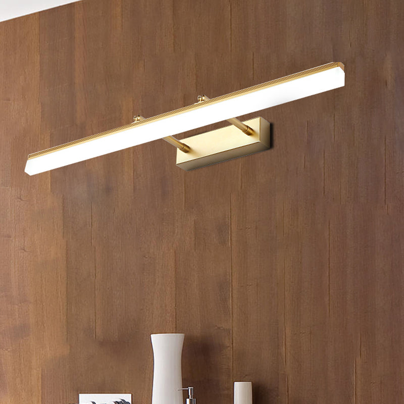16"/19.5" W Rechte Wandlampe Beleuchtung Moderner Stil Acryl LED Badezimmer Waschbecken Leuchte in Gold, Warm/Weiß Licht | Karnz
