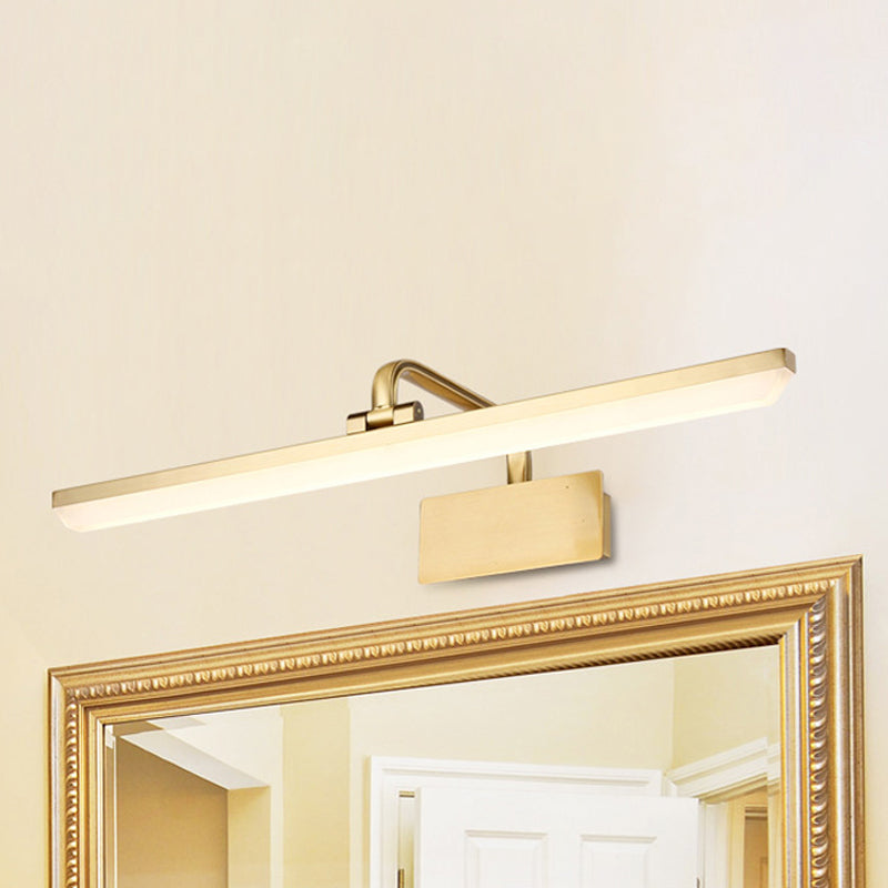 LED Wandleuchte für den Innenbereich mit ultra-dünnem Acrylschirm, gebürstete Messing-Wandleuchte in warm/weißem Licht, 16"/19,5" B | Karnz