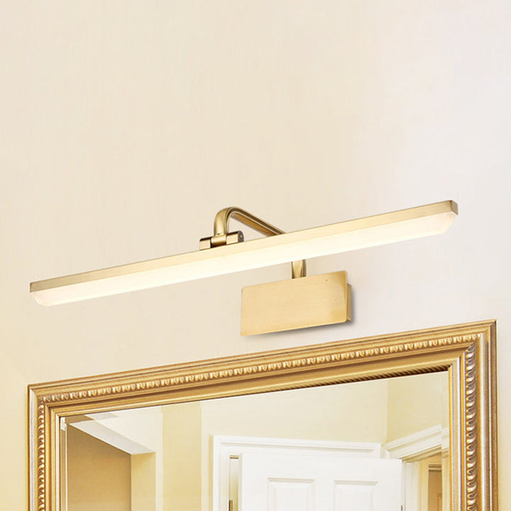 LED Wandleuchte für den Innenbereich mit ultra-dünnem Acrylschirm, gebürstete Messing-Wandleuchte in warm/weißem Licht, 16"/19,5" B | Karnz