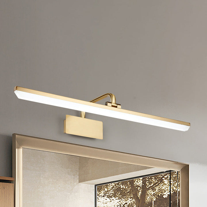 LED Wandleuchte für den Innenbereich mit ultra-dünnem Acrylschirm, gebürstete Messing-Wandleuchte in warm/weißem Licht, 16"/19,5" B | Karnz