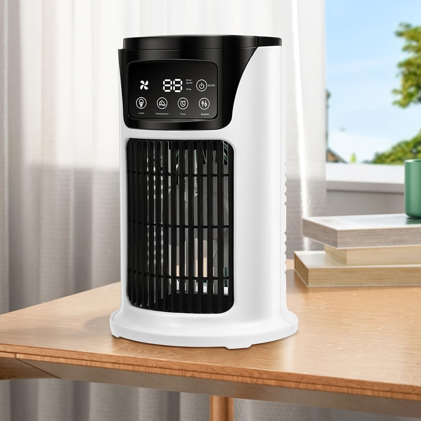 Tragbarer Klimaanlagen-Luftbefeuchter Ventilator USB Weiß | Karnz