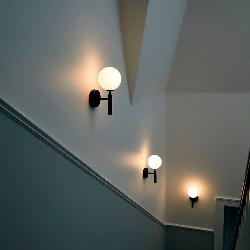 Ball Treppenwand Lichtarmatur Glas Ein-Birne Einfacher Stil Wand Sconce Beleuchtung | Karnz