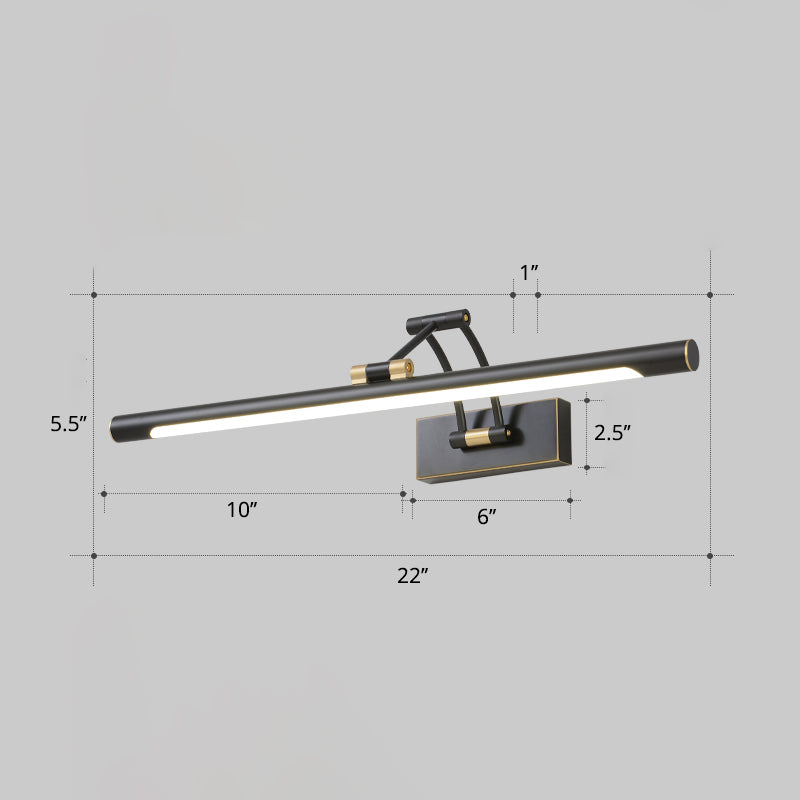 Minimalistische röhrenförmige Vanity-Leuchte Acryl LED-Wandmontage Lampe mit 3-gelenkigem Schwenkarm | Karnz