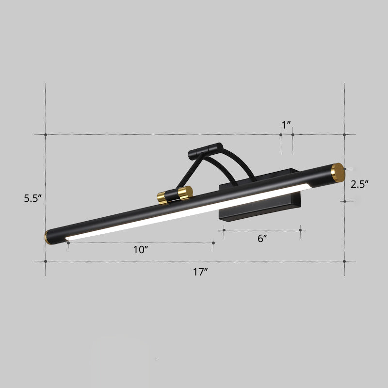 Minimalistische röhrenförmige Vanity-Leuchte Acryl LED-Wandmontage Lampe mit 3-gelenkigem Schwenkarm | Karnz