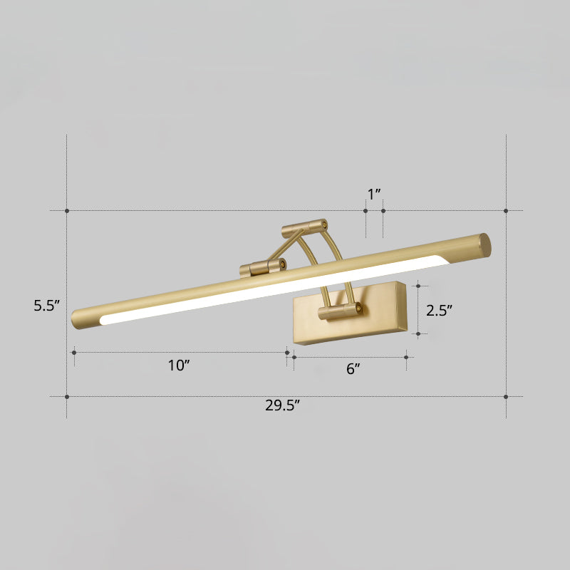 Minimalistische röhrenförmige Vanity-Leuchte Acryl LED-Wandmontage Lampe mit 3-gelenkigem Schwenkarm | Karnz