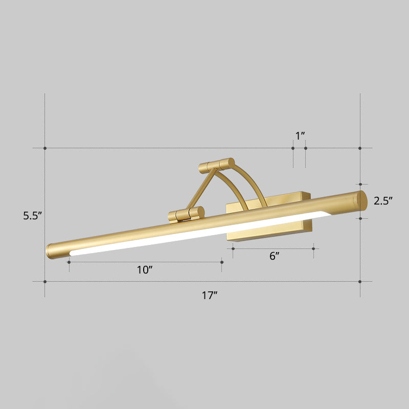 Minimalistische röhrenförmige Vanity-Leuchte Acryl LED-Wandmontage Lampe mit 3-gelenkigem Schwenkarm | Karnz