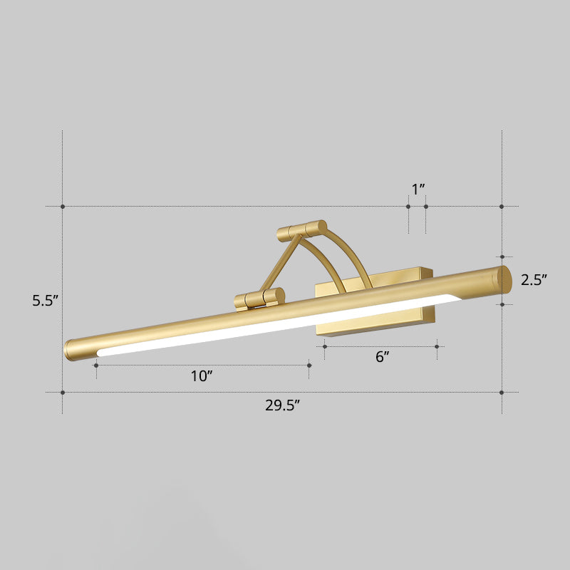 Minimalistische röhrenförmige Vanity-Leuchte Acryl LED-Wandmontage Lampe mit 3-gelenkigem Schwenkarm | Karnz