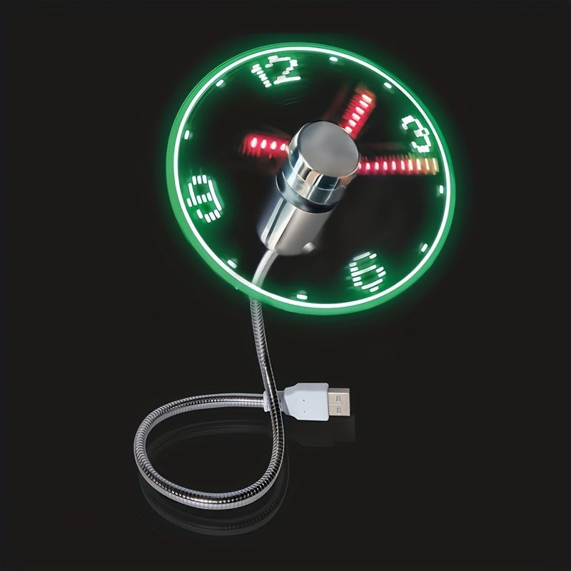USB Tischventilator mit LED-Uhranzeige | Karnz