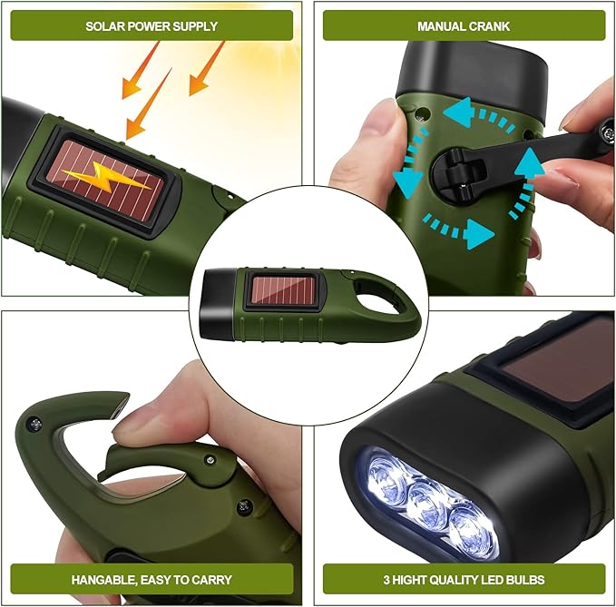 BrightTrail Solar-Handkurbel-LED-Taschenlampe | Karnz