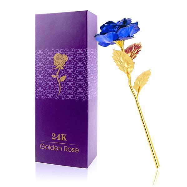 24K Goldfolie Rose mit Box | Karnz