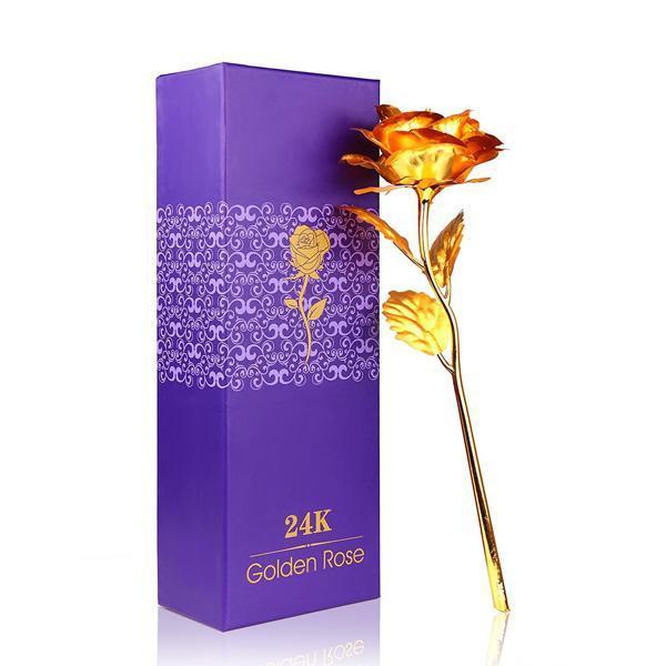 24K Gold Foil Rose mit Box | Karnz