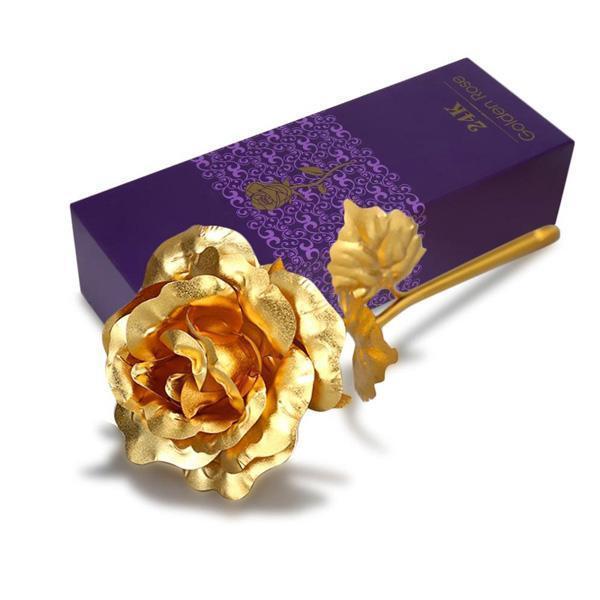 24K Gold Foil Rose mit Box | Karnz