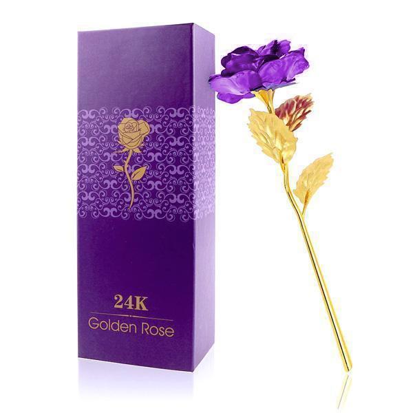 24K Goldfolie Rose mit Box | Karnz