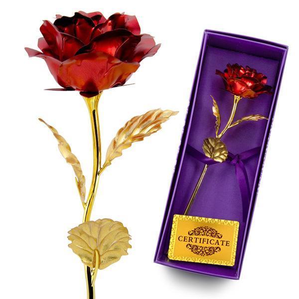 24K Gold Foil Rose mit Box | Karnz