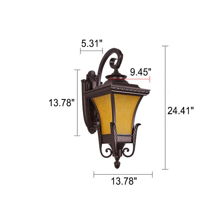 Europäischer Stil Retro Aluminium Wasserdicht Außen 1-Licht Wandlampe | Karnz