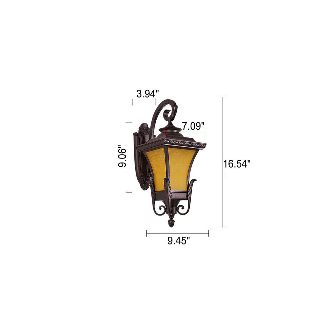Europäischer Stil Retro Aluminium Wasserdicht Außen 1-Licht Wandlampe | Karnz