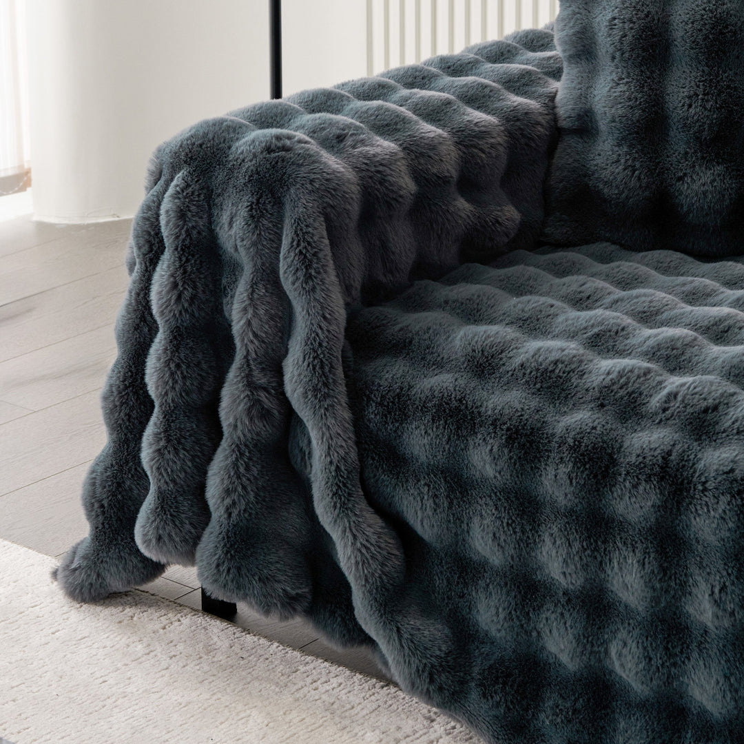Luxe Ripple Faux Fur Sofa Cover - Modern, Stylisch & Langlebig Sofa Schutz | Karnz