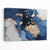 Abstrakter Kunstdruck auf Leinwand in Marineblau, Grau und Gold