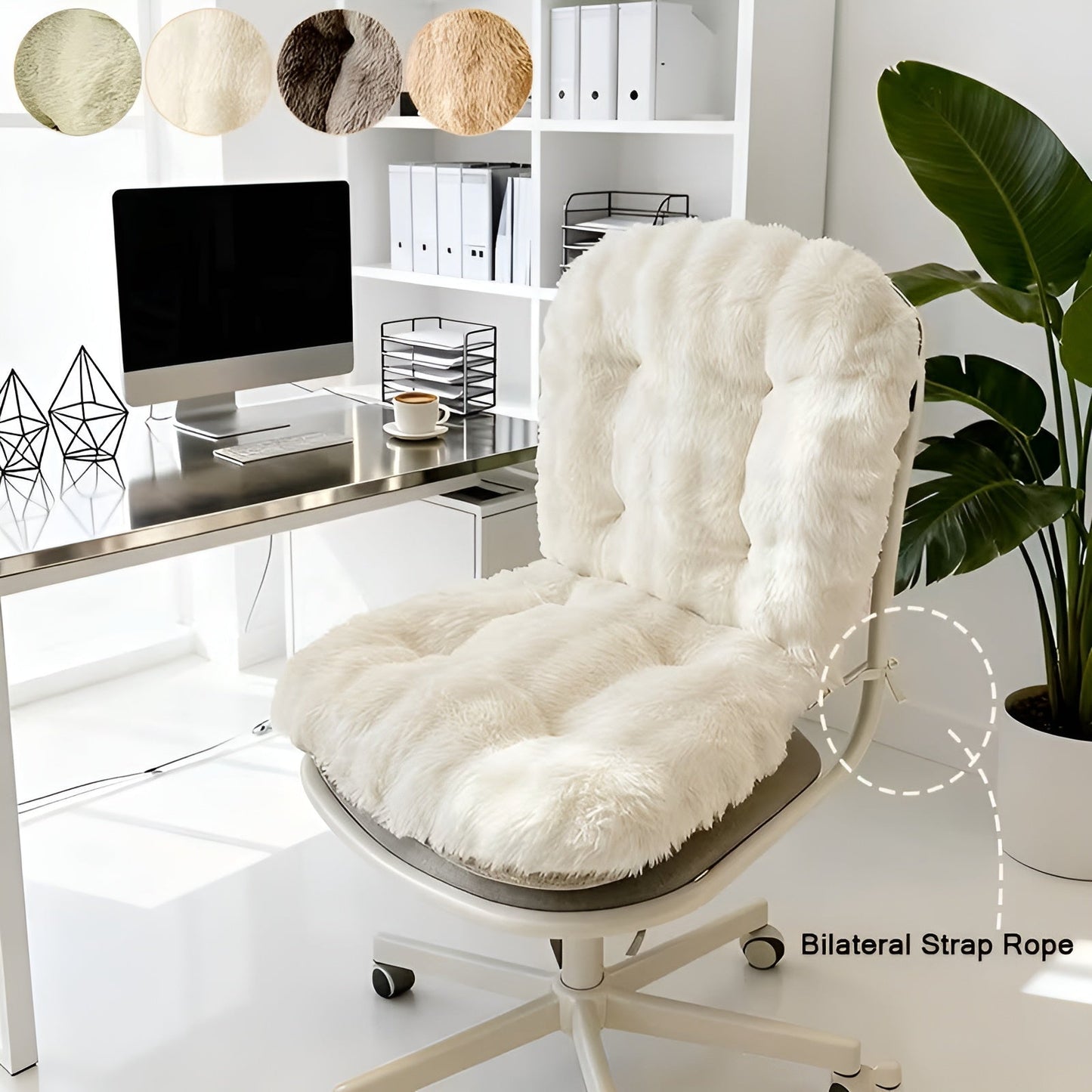 Weiches Sitzkissen aus Kunstfell – extra dick und kuschelig | Perfekt für Sessel und Sofa