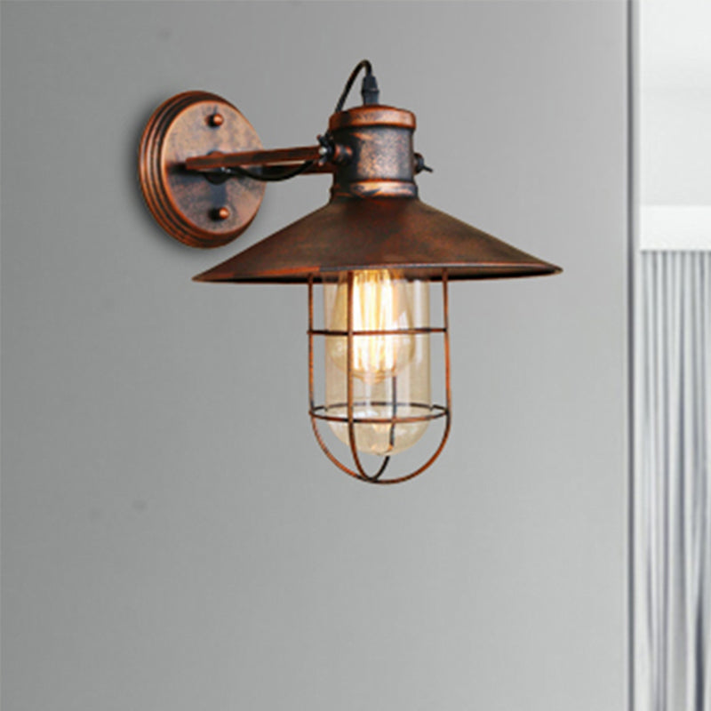 1 Licht Klar Glas Wand Sconce Licht Traditionell Schwarz/Rost Käfig Kaffeehaus Beleuchtung Leuchte | Karnz