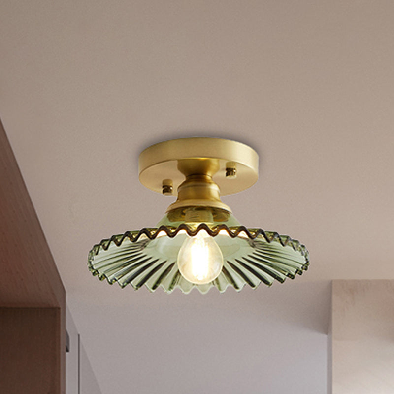LumiCraft – Industrielle Deckenlampe mit grünem Glas-Schirm | Karnz
