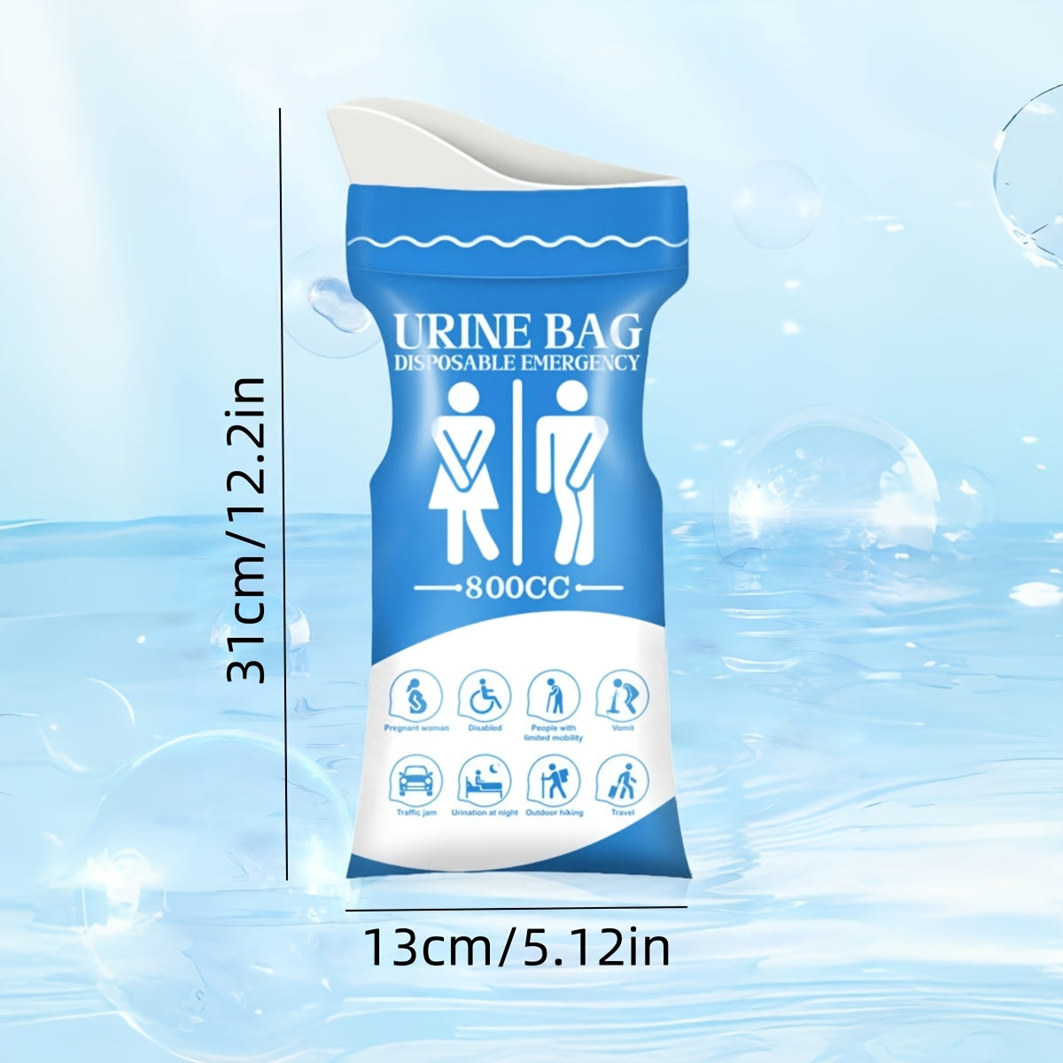 Einweg Urinbeutel 800 ml für Auto & Reisen | Karnz