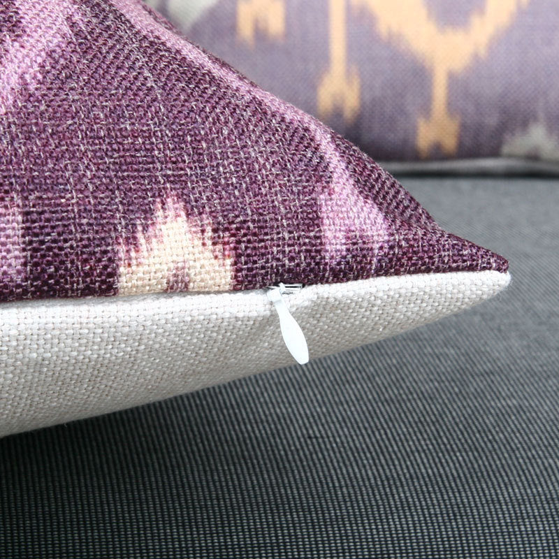Ikat-Print Quadrat Decorative Throw Kissenbezug mit verborgener Reißverschluss