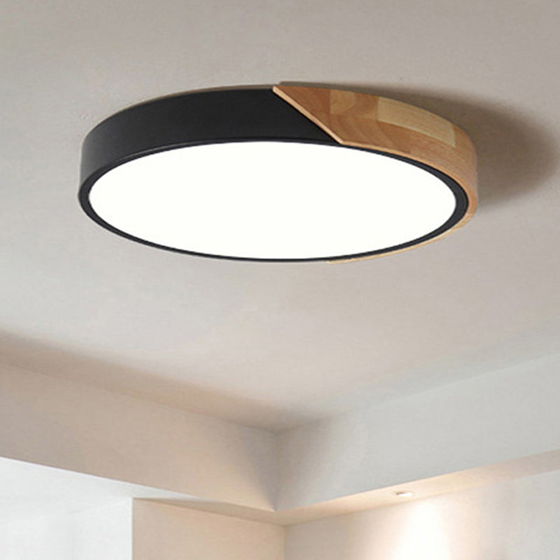 Moderne LED-Deckenleuchte fürs Schlafzimmer – Energiesparende Einbauleuchte aus Acryl und Metall, verschiedene Farben