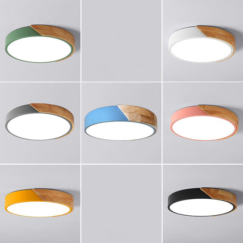 Moderne LED-Deckenleuchte fürs Schlafzimmer – Energiesparende Einbauleuchte aus Acryl und Metall, verschiedene Farben
