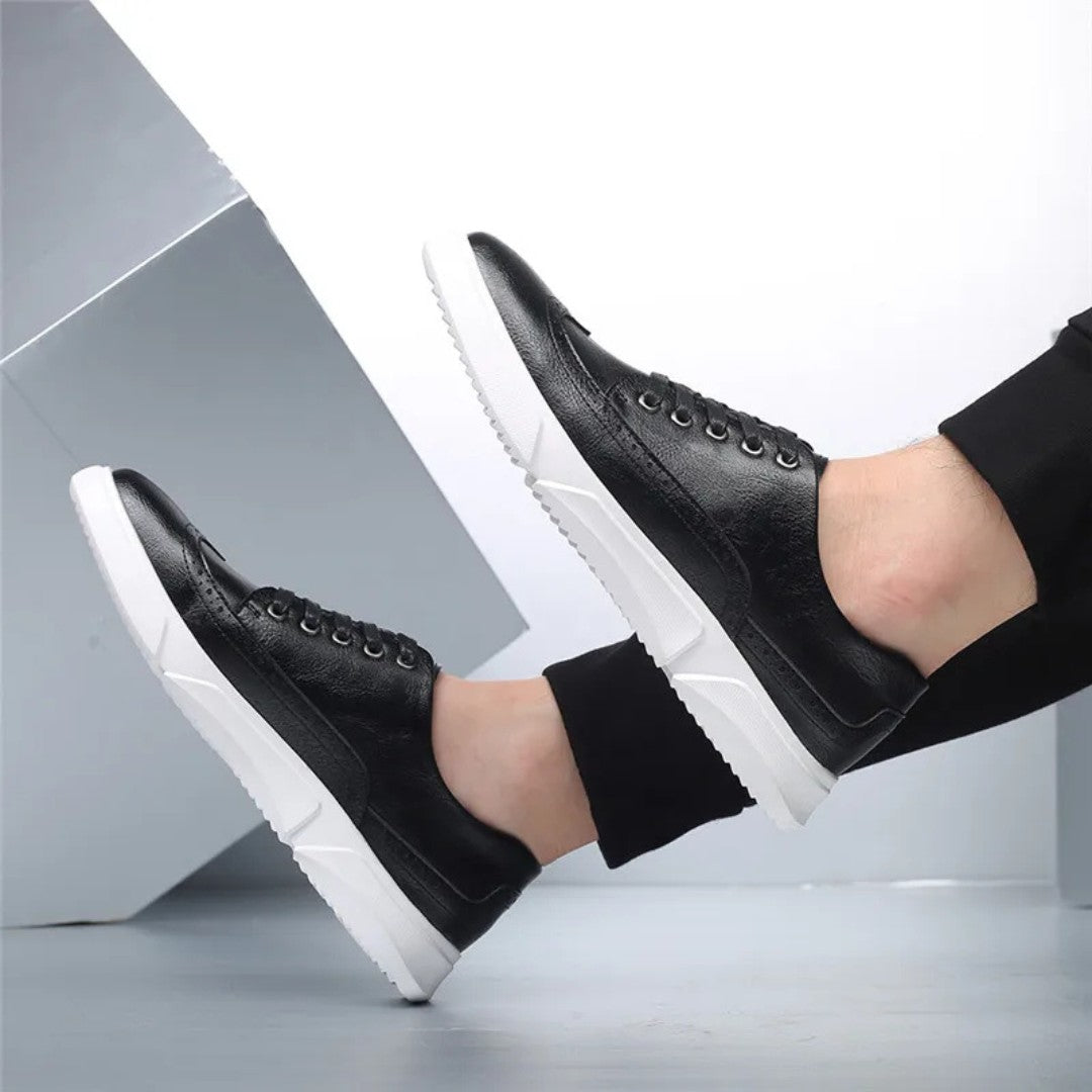 Leder Brogue Sneaker mit Gummisohle