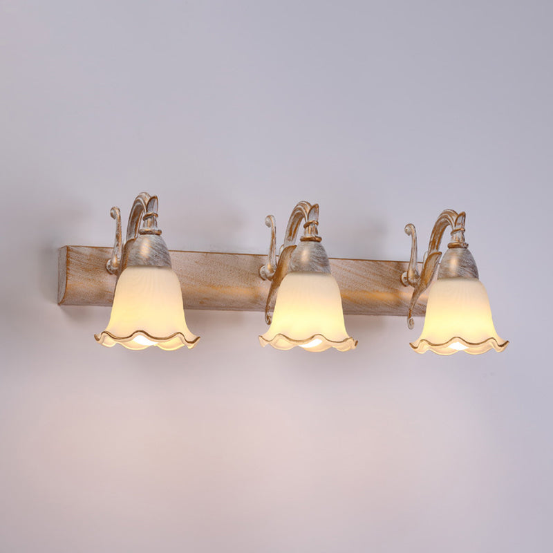 2 Lichter Badezimmerleuchte Amerikanische wasserdichte Lampe über Spiegel in weißem Glasschirm | Karnz