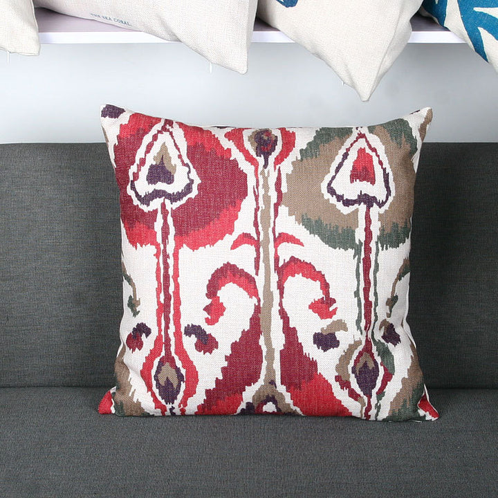 Ikat-Print Quadrat Decorative Throw Kissenbezug mit verborgener Reißverschluss