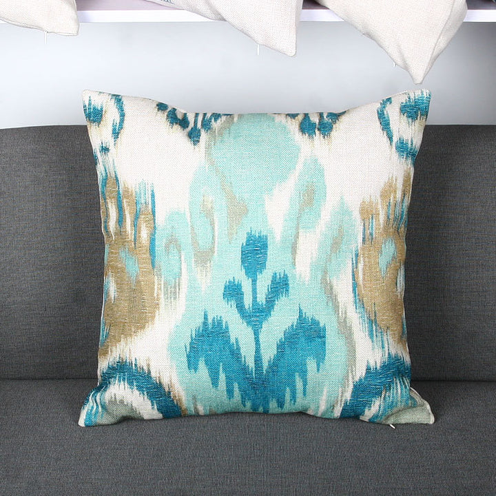 Ikat-Print Quadrat Decorative Throw Kissenbezug mit verborgener Reißverschluss
