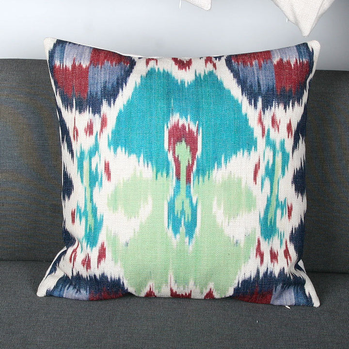 Ikat-Print Quadrat Decorative Throw Kissenbezug mit verborgener Reißverschluss