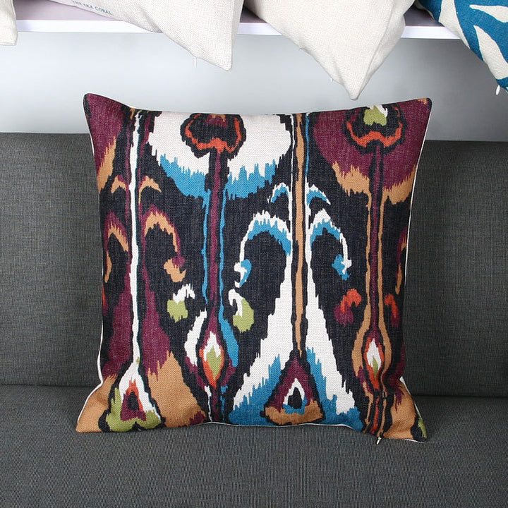 Ikat-Print Quadrat Decorative Throw Kissenbezug mit verborgener Reißverschluss
