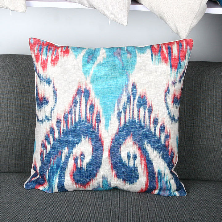 Ikat-Print Quadrat Decorative Throw Kissenbezug mit verborgener Reißverschluss