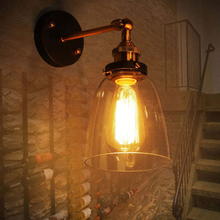 Ovaler Wandspiegel-Lampen Retro-Industriestil Glas Einzelne Spiegel-Lampe | Karnz
