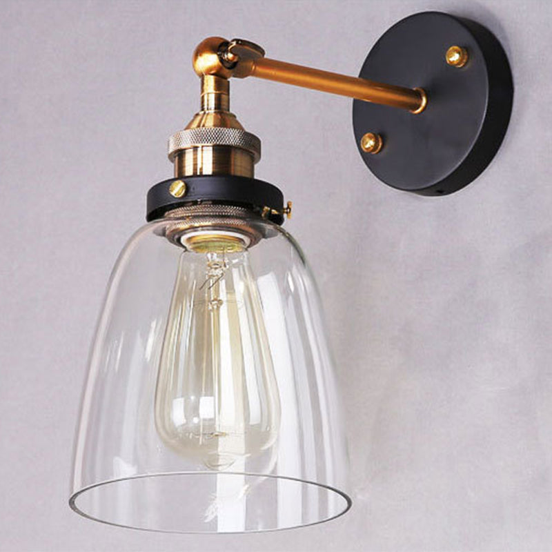 Ovaler Wandspiegel-Lampen Retro-Industriestil Glas Einzelne Spiegel-Lampe | Karnz