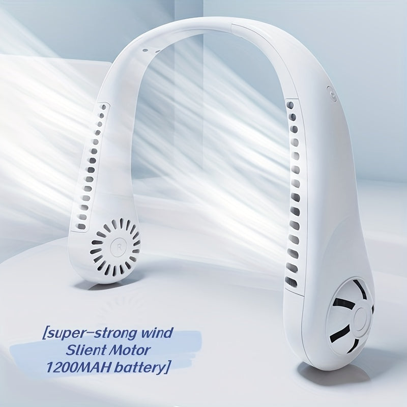 1pc Hände-frei Tragbarer Halsventilator - Wiederaufladbar, bladlos und USB-betrieben - Perfekt für Büro und Reisen | Karnz