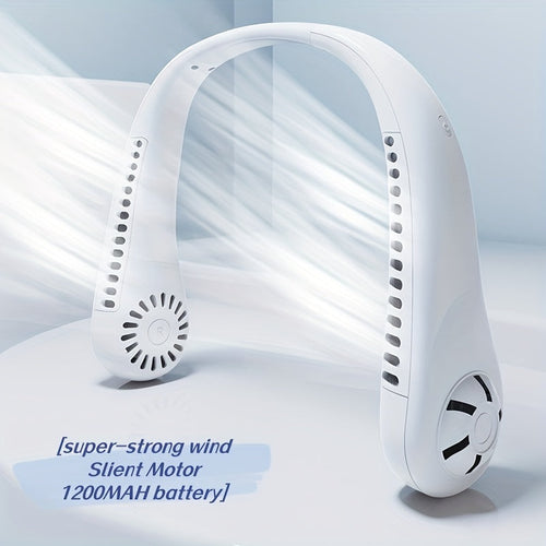 1pc Hände-frei Tragbarer Halsventilator - Wiederaufladbar, bladlos und USB-betrieben - Perfekt für Büro und Reisen | Karnz