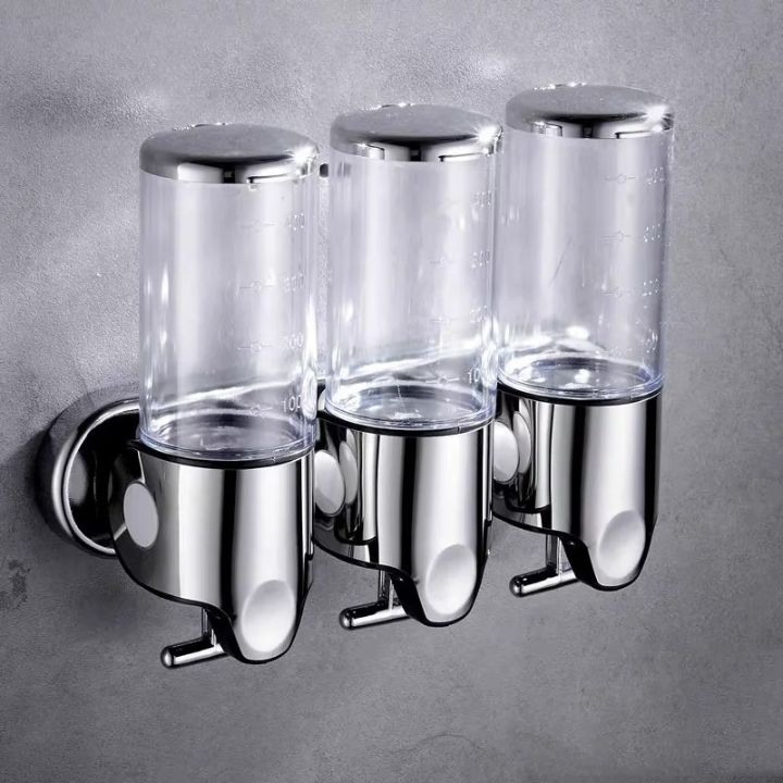 Wandseifenspender | SudsStation Badezimmer-Organizer | Edelstahl & ABS | 500 ml | Set mit 1–3 Stück