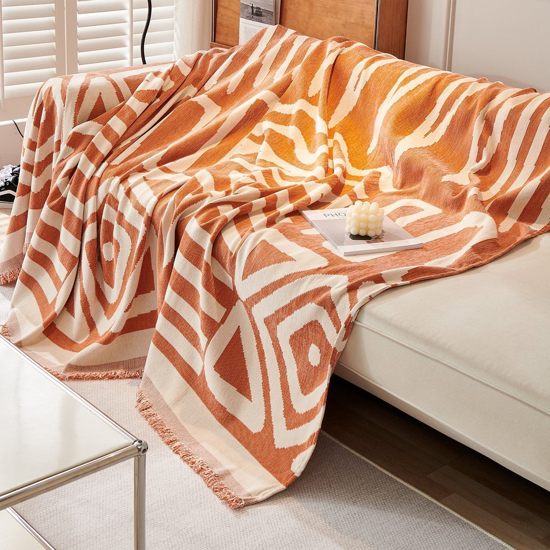 Geometrischer Boho-Stil Sofaüberzug - Modern, Stilvoll & Strapazierfähig Sofa Schutz | Karnz