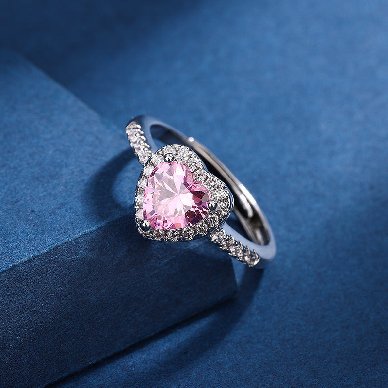 Diamant-Liebes-Pfirsichherz-Ring