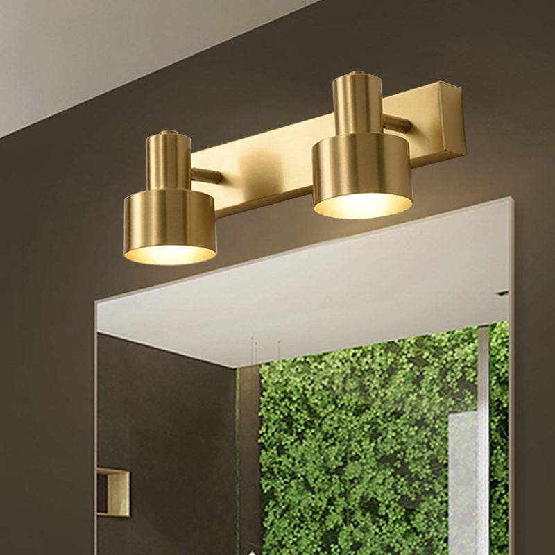 Metall Messing Wand Vanity Licht Zylinder 1/2/3-Birne LED Traditionalist Wandleuchte für Badezimmer | Karnz