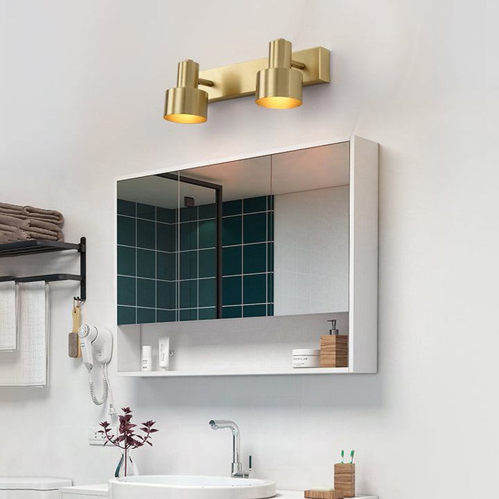 Metall Messing Wand Vanity Licht Zylinder 1/2/3-Birne LED Traditionalist Wandleuchte für Badezimmer | Karnz