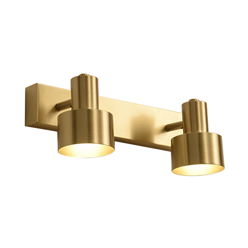 Metall Messing Wand Vanity Licht Zylinder 1/2/3-Birne LED Traditionalist Wandleuchte für Badezimmer | Karnz