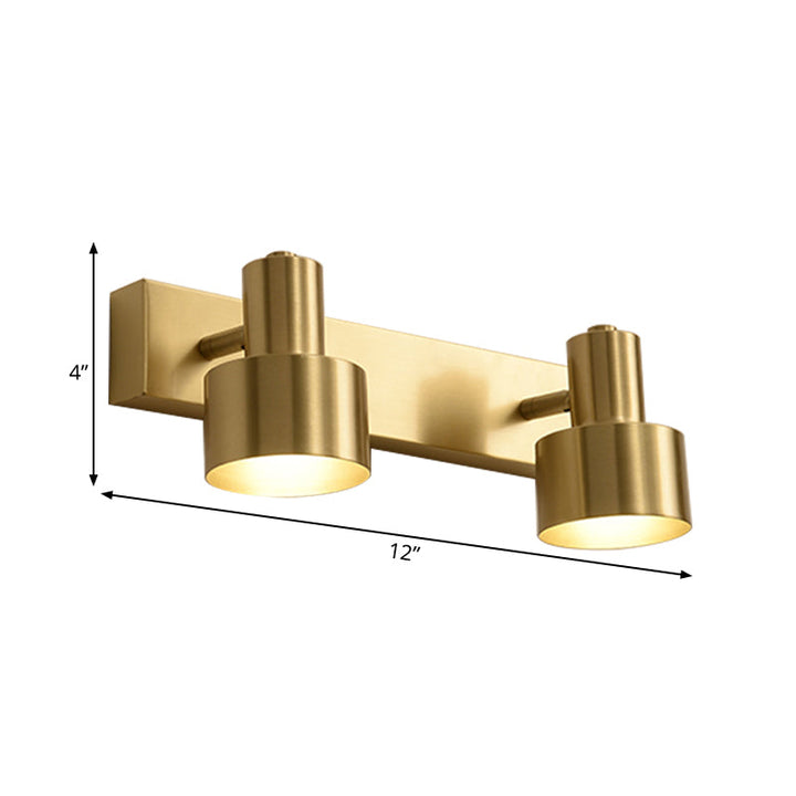Metall Messing Wand Vanity Licht Zylinder 1/2/3-Birne LED Traditionalist Wandleuchte für Badezimmer | Karnz