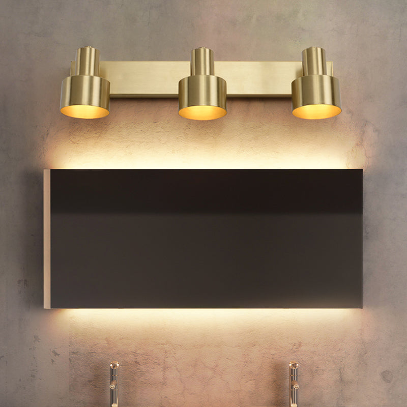 Metall Messing Wand Vanity Licht Zylinder 1/2/3-Birne LED Traditionalist Wandleuchte für Badezimmer | Karnz